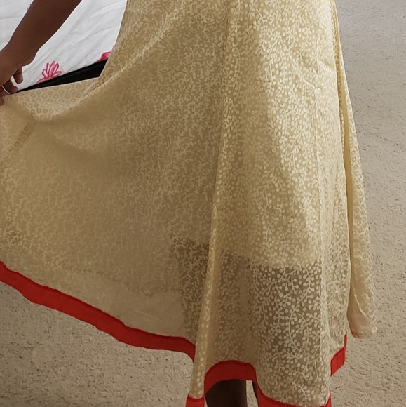 Self Floral Indian Anarkali kurti - Picture 2 of 4